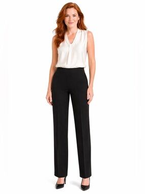 Classic Black Straight Leg Side Zip Pants